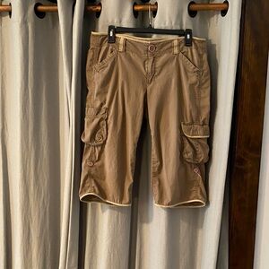 DKNY Brown Cargo Knee-Length Lightweight Cotton Shorts, Women’s Size 8